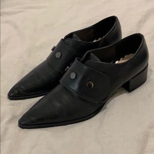 Zara Velcro Booties with Gunmetal Hardware